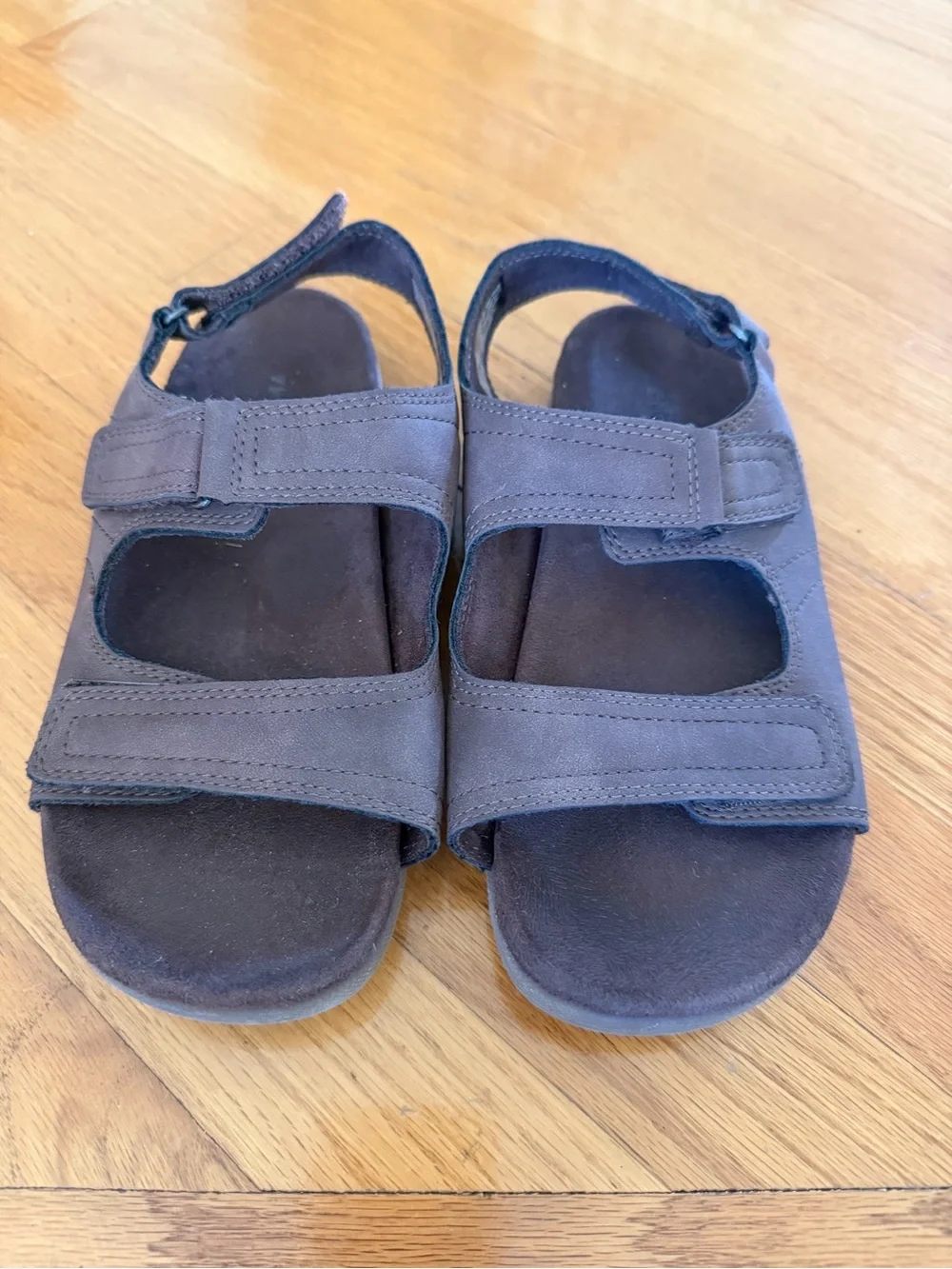 Kids Brown Adjustable Strap Sandals 3Y